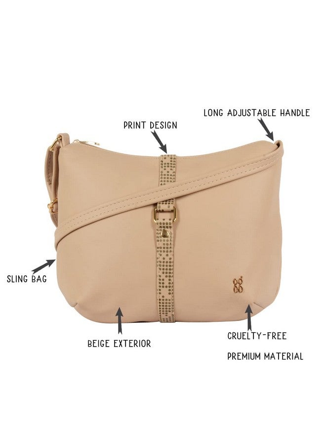 Baggit Womens Lxe Button Me Hobo Bag- Beige - Image 2