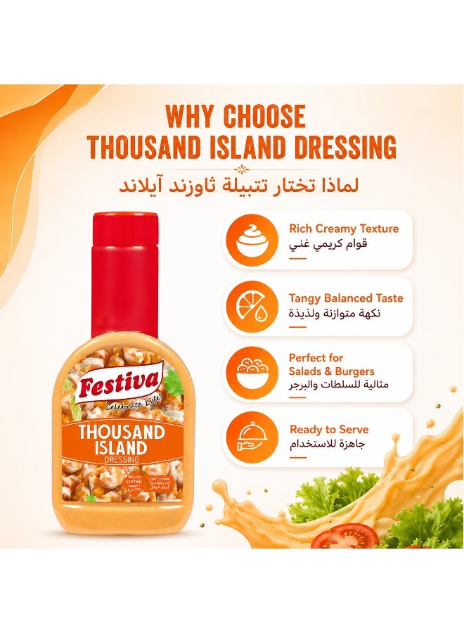 Festiva Thousand Island Dressing 237ml - Creamy Salad Dressing and Sandwich Spread for Burgers, Wraps and Snacks - Dip and Dressing Sauce - Image 4