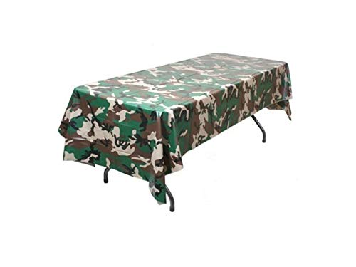 Oojami Pack of 4 Camouflage Plastic Tablecover Camo Tablecloth  54 x 108