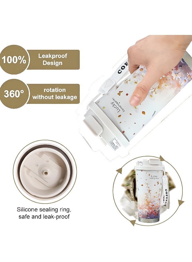 Lucky Insulated Travel Mug 500ml – Double Wall Stainless Steel, Leakproof, BPA Free, with Hidden Straw, Keeps Drinks Hot & Cold, Perfect for Travel & Daily Use - Image 3