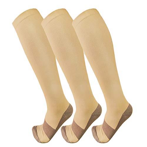 FuelMeFoot 3 Pack Copper Compression Socks - Compression Socks Women & Men Circulation - Best for Medical,Running,Athletic - Image 1