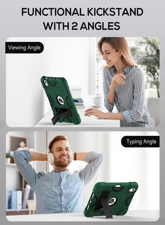 cantis جراب كانتيس لجهاز iPad Mini 7 A17 Pro 2024/ iPad Mini 6 2021 مقاس 8.3 بوصة، غطاء متين مقاوم للصدمات لجهاز iPad Mini من الجيل السابع/السادس مقاس 8.3 بوصة مع حامل قلم، لون أخضر ألباين - Image 3