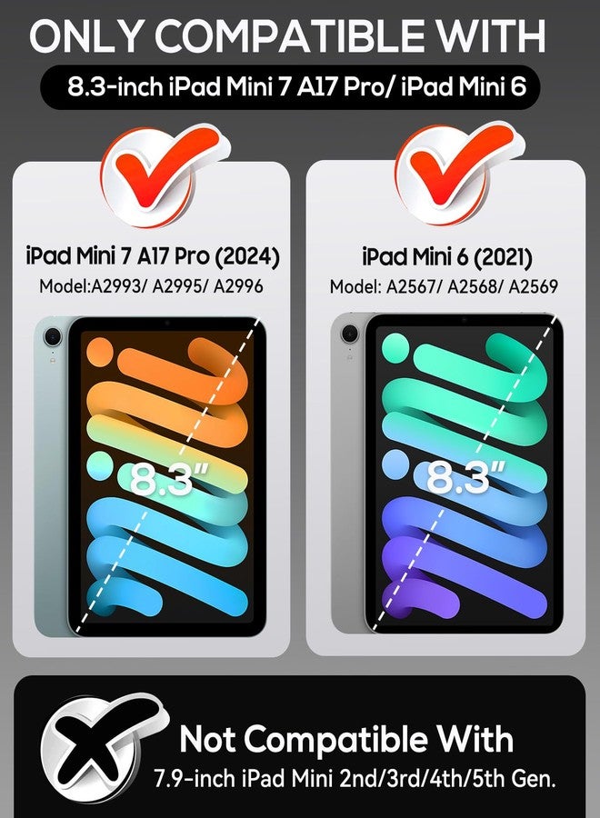 cantis جراب كانتيس لجهاز iPad Mini 7 A17 Pro 2024/ iPad Mini 6 2021 مقاس 8.3 بوصة، غطاء متين مقاوم للصدمات لجهاز iPad Mini من الجيل السابع/السادس مقاس 8.3 بوصة مع حامل قلم، لون أخضر ألباين - Image 2