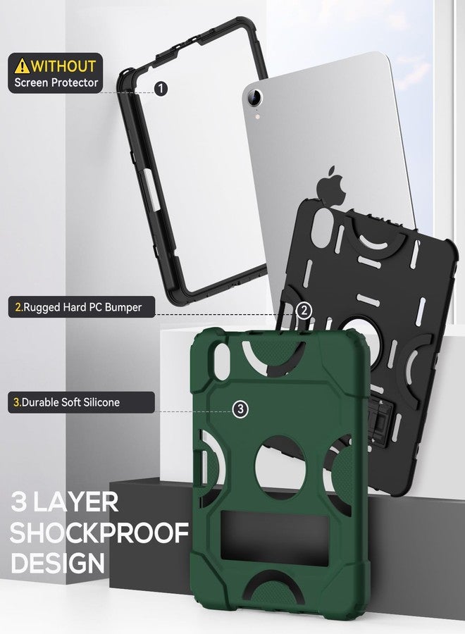 cantis جراب كانتيس لجهاز iPad Mini 7 A17 Pro 2024/ iPad Mini 6 2021 مقاس 8.3 بوصة، غطاء متين مقاوم للصدمات لجهاز iPad Mini من الجيل السابع/السادس مقاس 8.3 بوصة مع حامل قلم، لون أخضر ألباين - Image 4