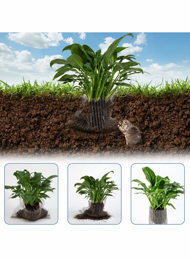 Zikra شبكة حماية جذور النباتات، حماية النباتات والأشجار والزهور والبصيلات من الفئران الأرضية، الجحور والخلد – حل لمرة واحدة، لا حاجة لطارد 6 – عبوة - Image 3