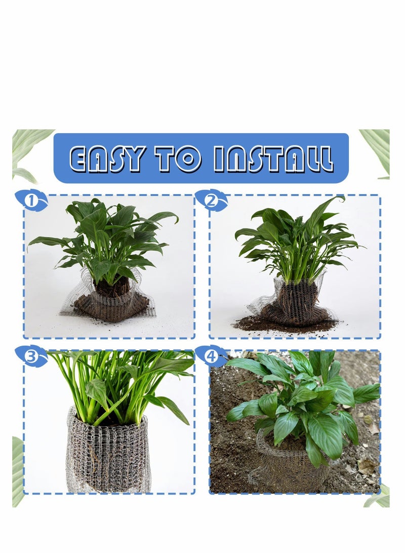 Zikra شبكة حماية جذور النباتات، حماية النباتات والأشجار والزهور والبصيلات من الفئران الأرضية، الجحور والخلد – حل لمرة واحدة، لا حاجة لطارد 6 – عبوة - Image 4