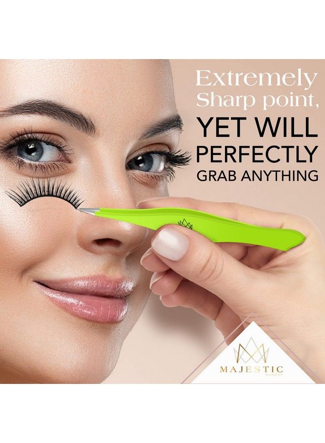 Majestic Bombay Fine Point Tweezers For Women And Men Splinter Ticks Facial Brow And Ingrown Hair Removalsharp Needle Nose Surgical Tweezers Precision Pluckers Best Tweezers For Chin Hair - Image 3