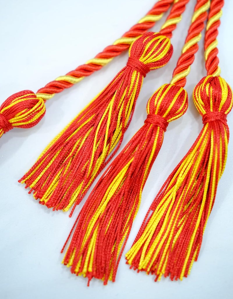 UIALECG Double Graduation Honor Cords - Red with Gold,68" Long - Image 2
