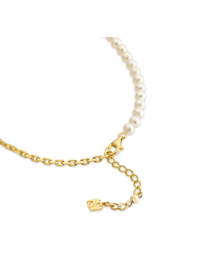 Saint Honore Paris  Pont Des Arts Gold Plated Padlock and White Pearl Necklace for Women's for Women | Best Price UAE