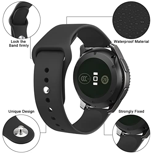 Meliya Silicone Band for Fossil Men's Gen 6/5E 44mm/Gen 5 Carlyle/Garrett/Women's Julianna Smart Watch, 22mm Adjustable Soft Silicone Sport Strap Replacement Band for Women Men (Black) - Image 3