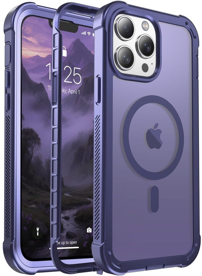 jaroco Magnetic for iPhone 13 Pro Max Case, [Compatible with MagSafe][Military Grade Drop Protection][Heavy Duty Protection][Non-Slip][Shockproof] 2-Layer Durable Bumper Phone Case 6.7''-Dark Purple - Image 1