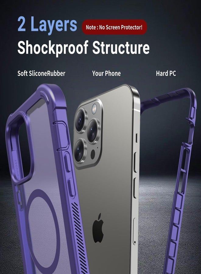 jaroco Magnetic for iPhone 13 Pro Max Case, [Compatible with MagSafe][Military Grade Drop Protection][Heavy Duty Protection][Non-Slip][Shockproof] 2-Layer Durable Bumper Phone Case 6.7''-Dark Purple - Image 2