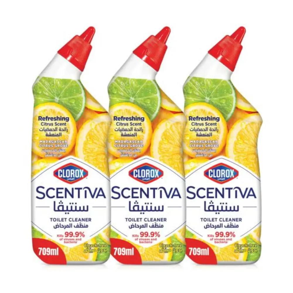 Clorox Bleach Free Scentiva Toilet Cleaner With The Fragrance Of Madagascar Citrus Grove- 3X709ml