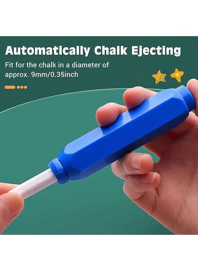 erorex Magnetic Chalk Holder Adjustable Colorful Reusable Washable Plastic Chalk Holder Set For School Teacher Office 4 Pieces Yellow Green Blue Red - Image 5