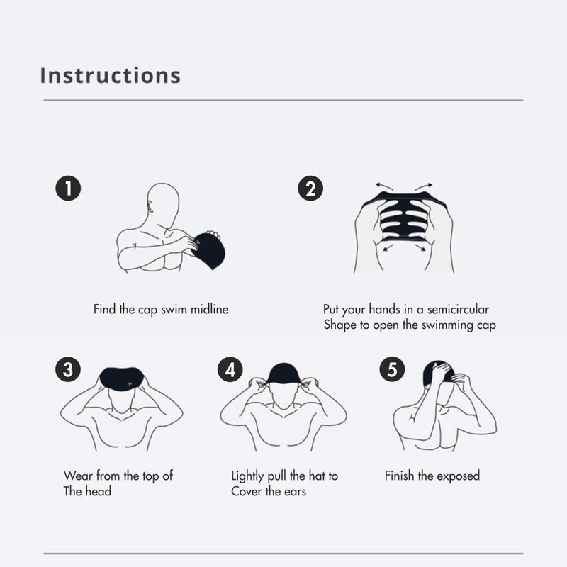 TYR Mens Black Swim-caps, Navy - Image 4