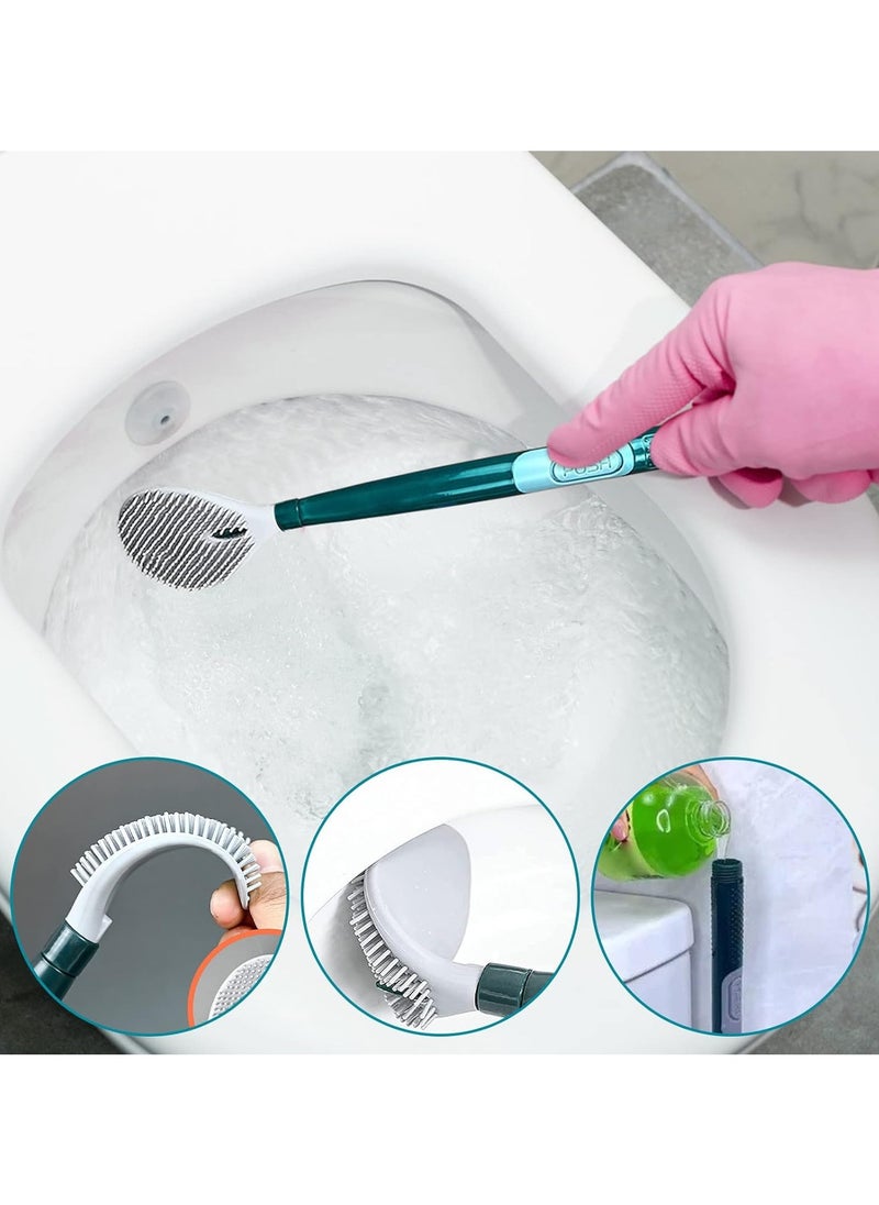 Zorqon Silicone Toilet Brush With Liquid Dispensing Green  - Image 4