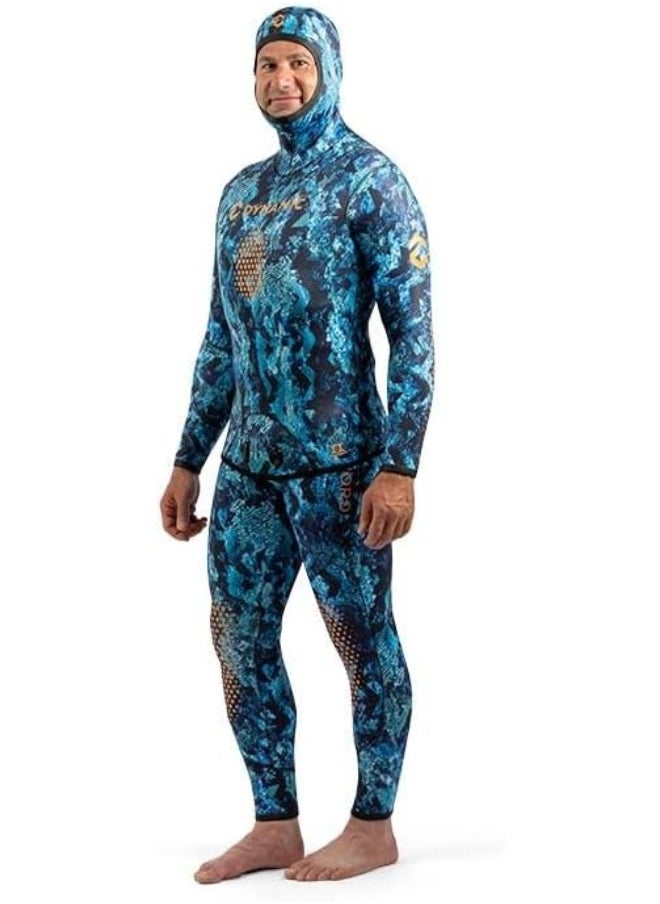 DYNAMICNORD - DYNAMIC NORD SFS-3 FREE DIVE SUIT 3MM HOODED JACKET + PANT CAMO/BLUE - Image 1