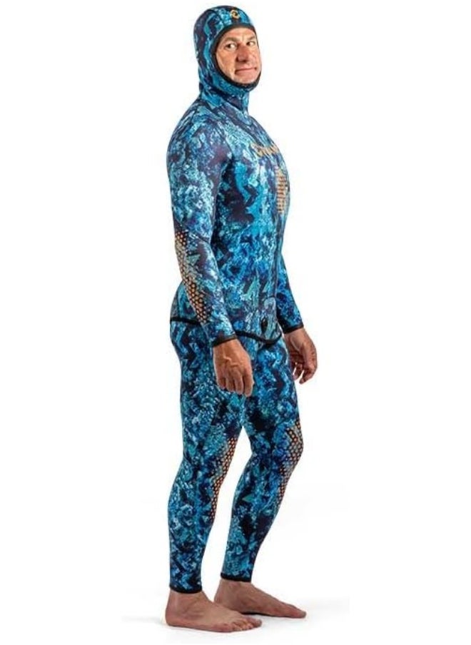 DYNAMICNORD - DYNAMIC NORD SFS-3 FREE DIVE SUIT 3MM HOODED JACKET + PANT CAMO/BLUE - Image 1