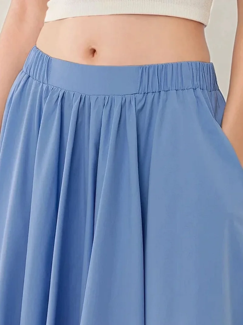 Hiccup Baby Blue Maxi A-Form Fit Skirt for Women | Best Price UAE