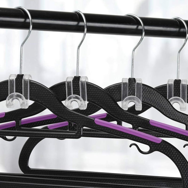 Mlici 70 Pack Connector Hooks for Hanger, Transparent Stackable Clothes Hangers with Hooks, Hanger Extender Clips Space Saving, Clear Velvet Hanger Cascading Hooks for Outfit Organizer - Image 2