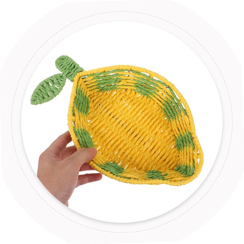 PRETYZOOM Handcrafted Paper Rope and Iron Woven Fruit Shaped Basket for Snacks and Vegetables, Low Maintenance Kitchen Counter Storage Basket for Family Gatherings - Image 4