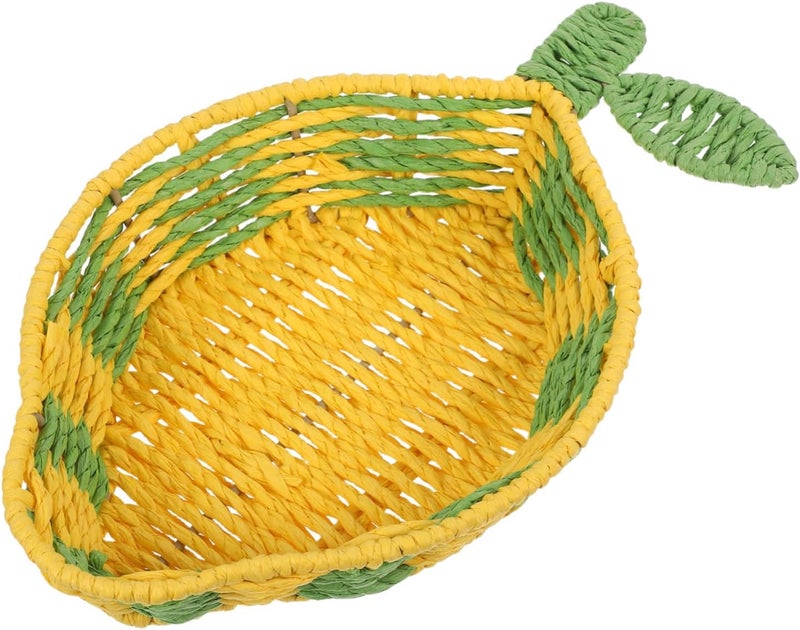 PRETYZOOM Handcrafted Paper Rope and Iron Woven Fruit Shaped Basket for Snacks and Vegetables, Low Maintenance Kitchen Counter Storage Basket for Family Gatherings - Image 1