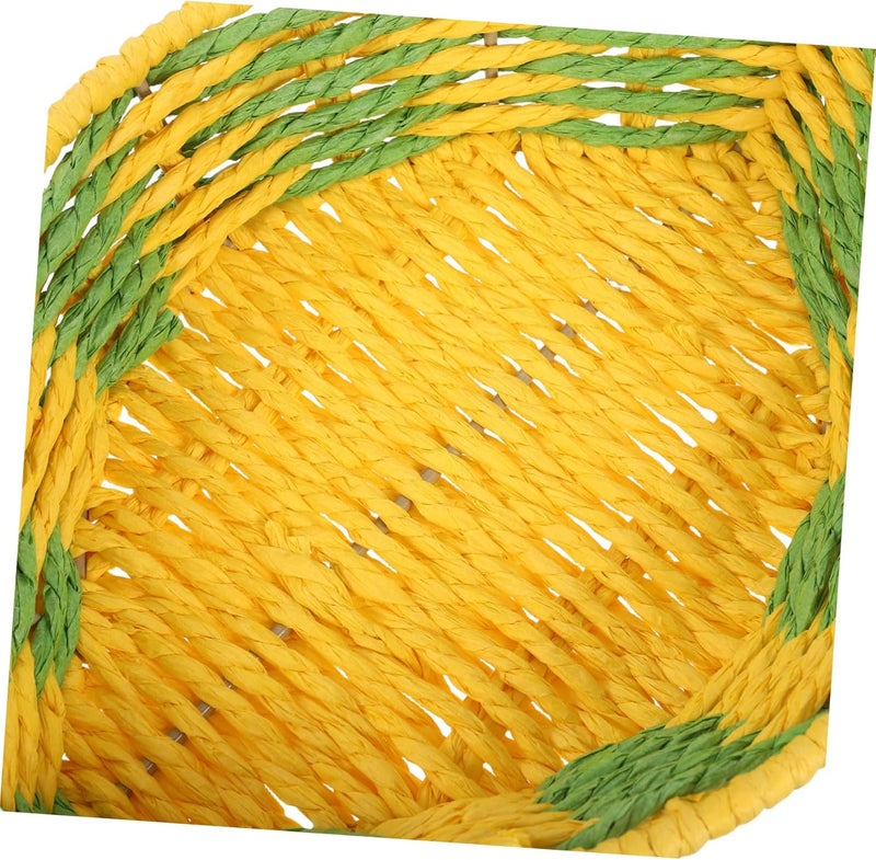 PRETYZOOM Handcrafted Paper Rope and Iron Woven Fruit Shaped Basket for Snacks and Vegetables, Low Maintenance Kitchen Counter Storage Basket for Family Gatherings - Image 3