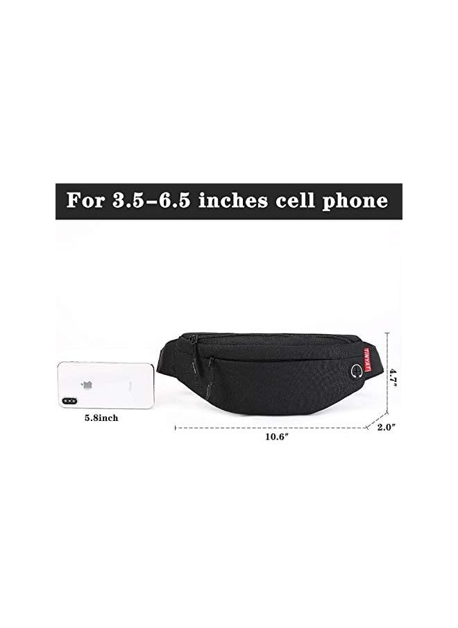 TINYAT TINYAT Fanny Pack Waist Women Bum Bag Waterproof Sling Pocket Men Sport Running Hiking Walking Dog Travel Super Lightweight T2003 (Black/2003)  - Image 3