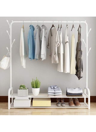 Sturdy Garment Rack Heavy Duty Double Pole Clothes Rail with Shoe Rack Shelf Coat Display Stand with 4 Wheels for Bedroom Office Entryway - pzsku/Z87C8FC3C23BEF3B9186BZ/45/_/1717486121/291419f5-5b6c-45a6-b286-36b56c91ff2c