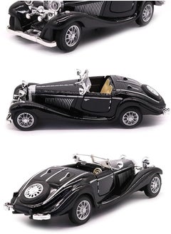 die cast 1:28 Scale Pullback Diecast Metal Antique Classic Model Cars Collectible Toy Gifts (Black,Length 6.5in/16.8cm)  - Image 2