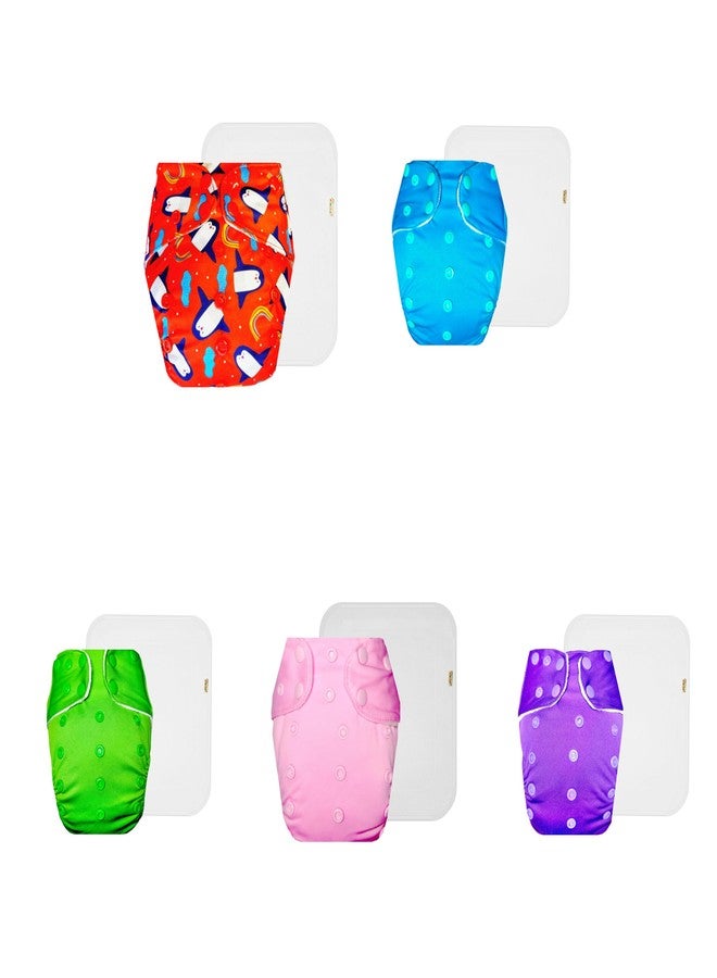 حفاضات دمبلدو القماشية الممتازة مع حشوة قطنية (عبوة من 5) | ناعمة ولطيفة | مانعة للتسرب | سريعة الجفاف | تغيير حفاضات بدون قلق | من 3 أشهر إلى 3 سنوات | للجنسين - Image 1