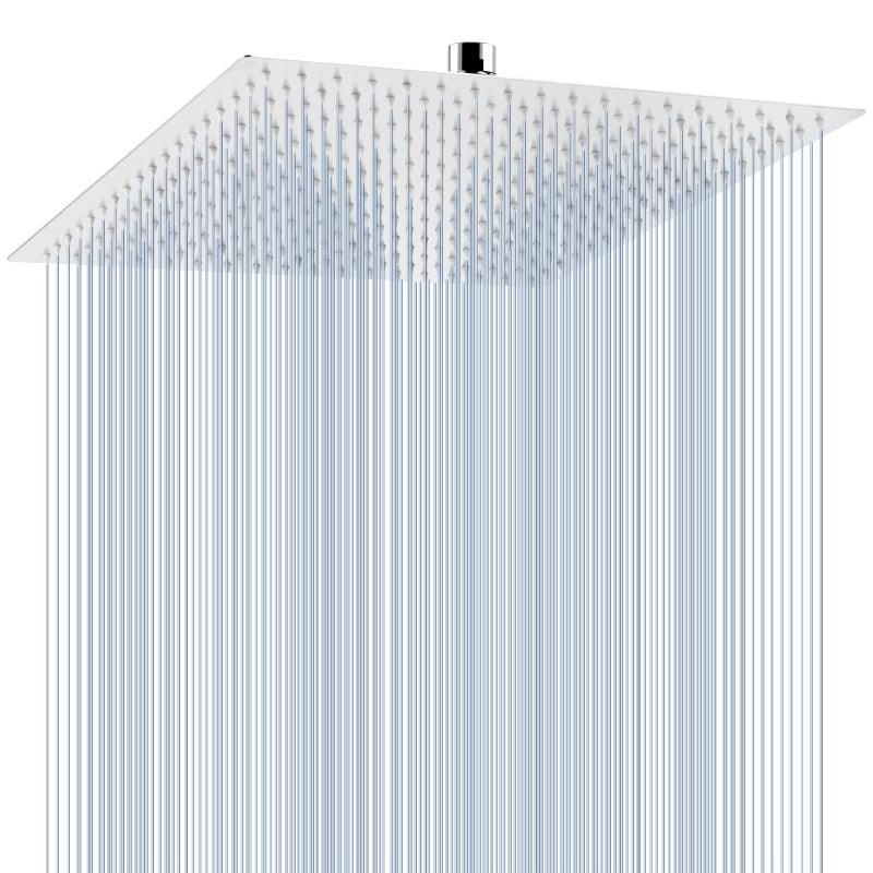 Voolan 16'' Rain Shower Head - Extra Large Rainfall Shower Head Made of 304 Stainless Steel - Perfect Replacement for Your Bathroom Square Shower Heads (Chrome), VLEU-1016-FJM - Image 1