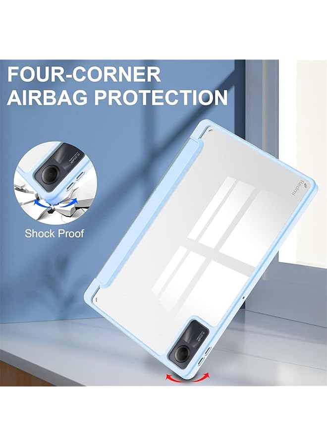 erorex Tablet Case Tpu Slim Cover Auto Wake Sleep Smart Case With Clear Transparent Back Shell Back Tablet Case Cover For Redmi Pad 10.61 Inch 2022 Released Blue - Image 4