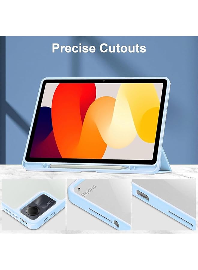 erorex Tablet Case Tpu Slim Cover Auto Wake Sleep Smart Case With Clear Transparent Back Shell Back Tablet Case Cover For Redmi Pad 10.61 Inch 2022 Released Blue - Image 5