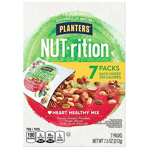 PLANTERS NUTrition Heart Healthy Mix with Walnuts 75 oz Box Contains 7 Individual Pouches  OntheGo WorkSchool Snack and Active Lifestyle Snack  Great Camping Snacks  Kosher - Image 1