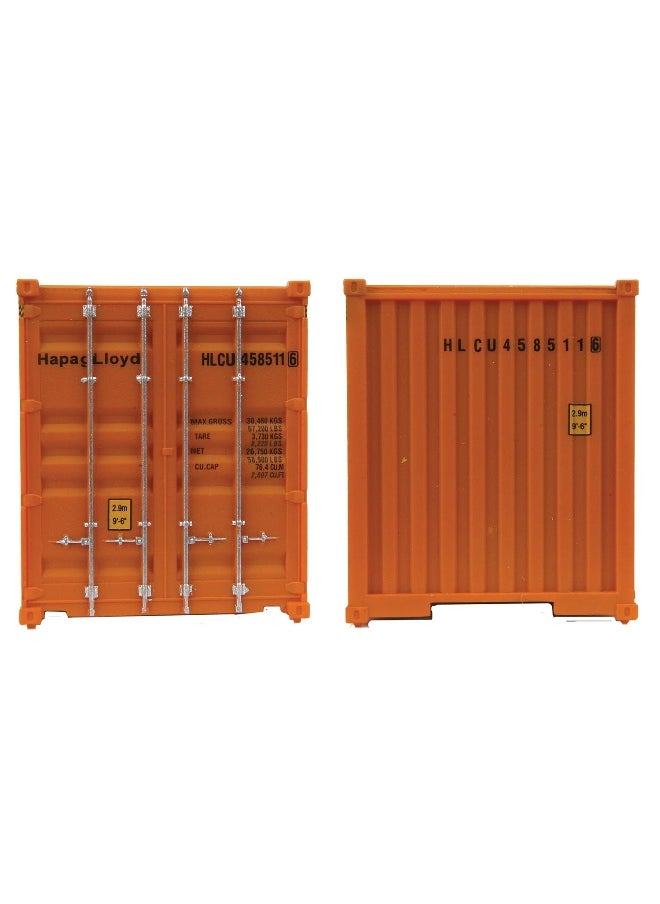 HO Scale Model of Hapag Lloyd (Orange, Blue) 40' Hi Cube Corrugated Side Container,949-8254