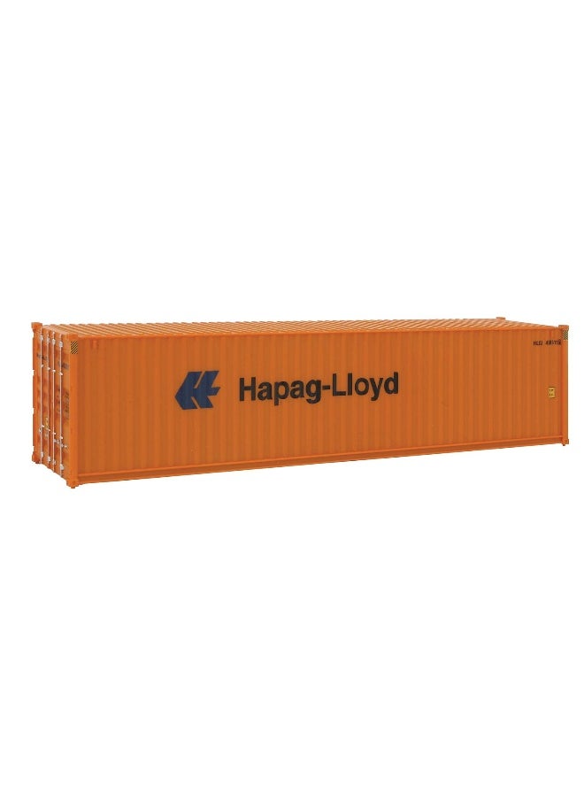 HO Scale Model of Hapag Lloyd (Orange, Blue) 40' Hi Cube Corrugated Side Container,949-8254
