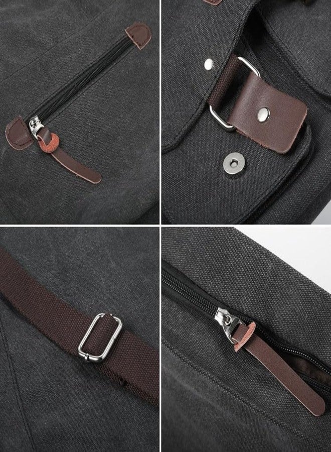 Handcuffs Vintage Canvas Messenger Bag for Men & Women Crossbody Sling with Multiple Pockets Stylish Shoulder Satchel for College, Office, Travel & Daily Use (Olive) - Image 4