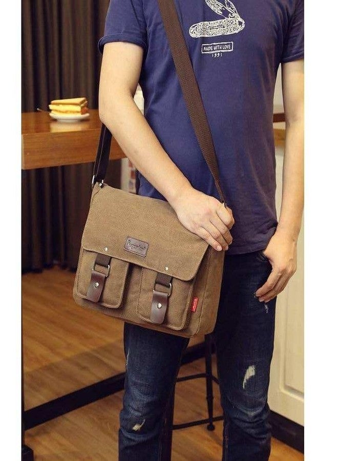 Handcuffs Vintage Canvas Messenger Bag for Men & Women Crossbody Sling with Multiple Pockets Stylish Shoulder Satchel for College, Office, Travel & Daily Use (Olive) - Image 5