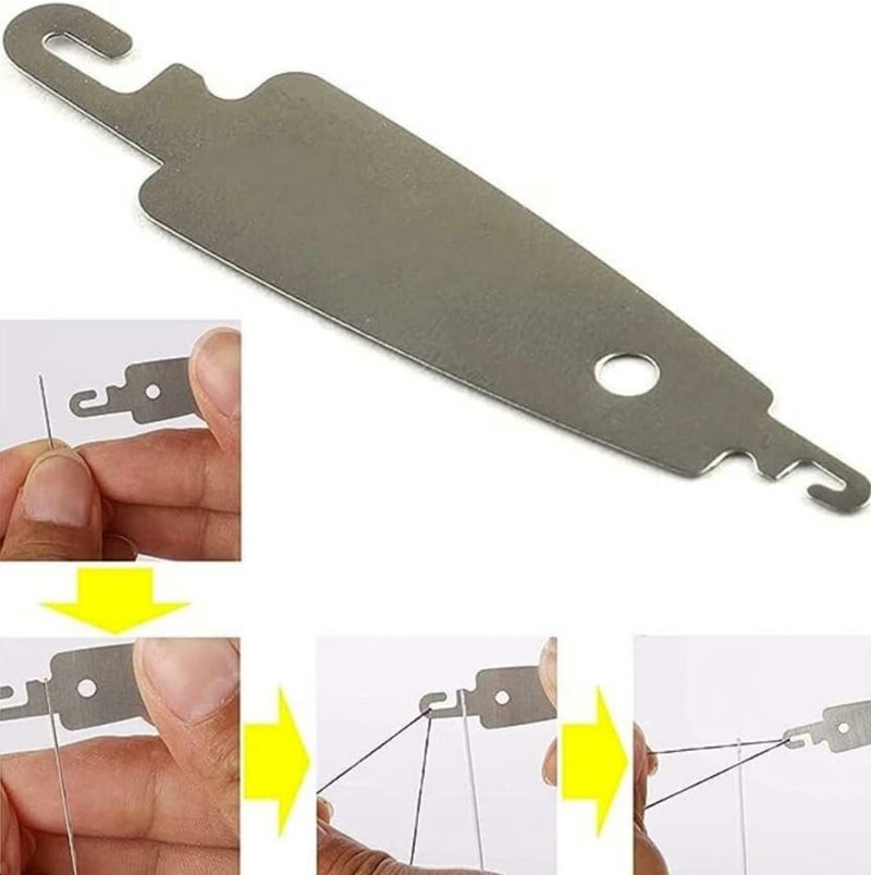 SKINPLUS 25pcs Sewing Embroidery Needle Set | Large Eye Knitting Needle Set-5 Sizes Big Eye Hand Sewing Needles with Storage Case Thread Cutter Threader Thimble - Image 4