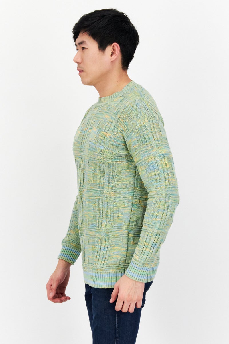 Lyle & Scott سويت شيرت رجالي بياقة دائرية منسوج، أخضر - Image 4