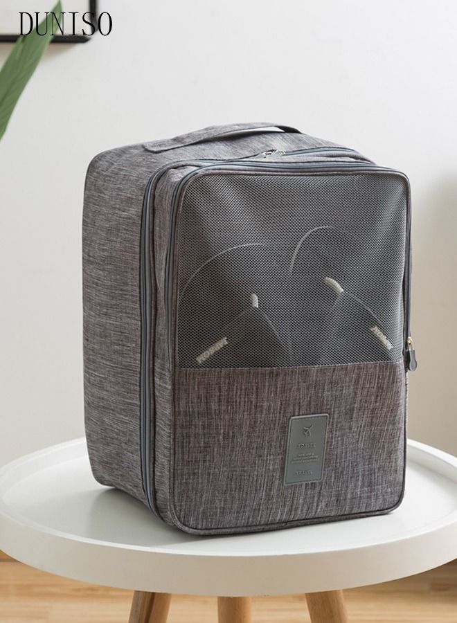 DUNISO Shoe Bags for Travel Holds 3 Pair of Shoes Storage Organizer Travel Bag for Packing Travel Essentials for Flying Carry on Luggage Travel Accessories Grey - Image 3