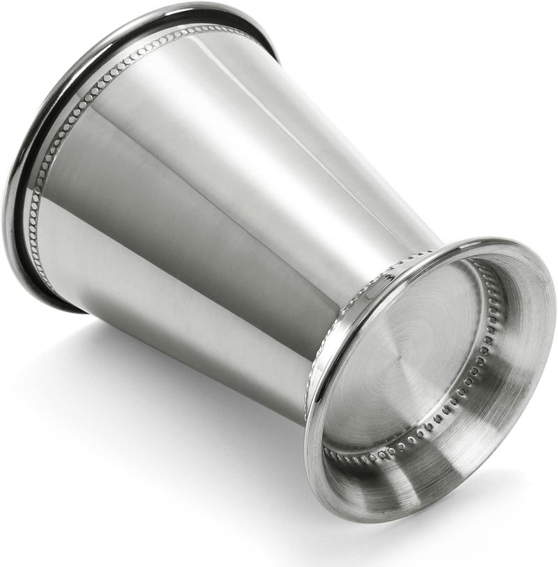 ZEAYEA Set of 2 Mint Julep Cups, Classic Stainless Steel Glasses for Party Bar Home Restaurant, 12 oz Metal Cocktail Glasses for Beer Juice Beverage, Silver - Image 4
