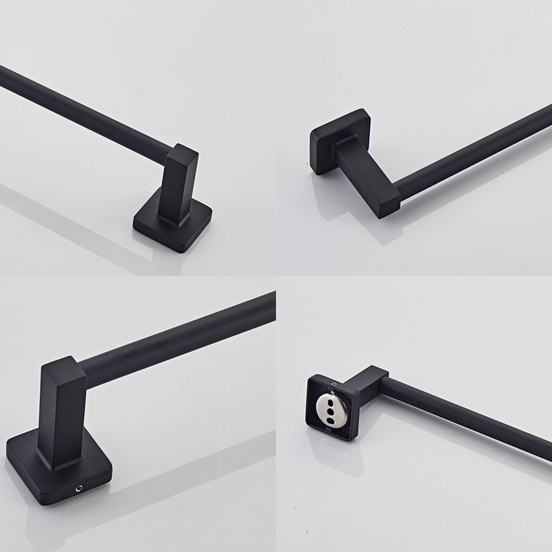 KUUBTH Bathroom Towel Bar  Bath Accessories Thicken Stainless Steel Shower Towel Rack for Bathroom  Towel Holder Wall Mounted (Matte Black  12 Inch) - Image 3