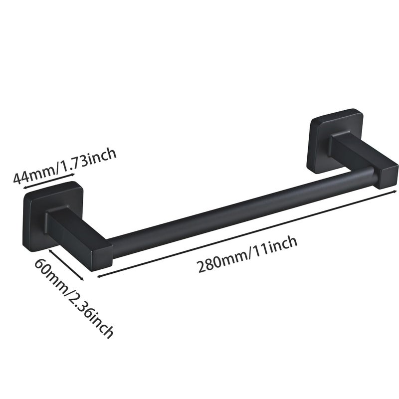 KUUBTH Bathroom Towel Bar  Bath Accessories Thicken Stainless Steel Shower Towel Rack for Bathroom  Towel Holder Wall Mounted (Matte Black  12 Inch) - Image 4