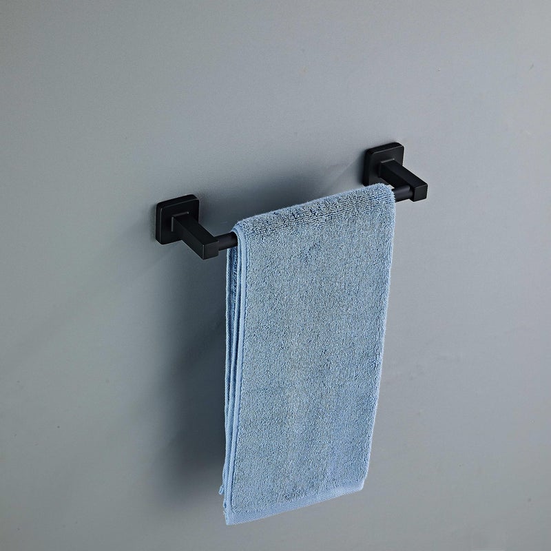 KUUBTH Bathroom Towel Bar  Bath Accessories Thicken Stainless Steel Shower Towel Rack for Bathroom  Towel Holder Wall Mounted (Matte Black  12 Inch) - Image 1