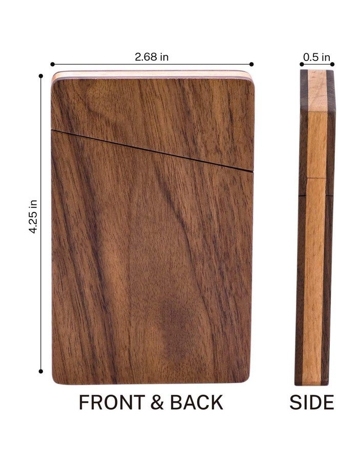 MaxGear Business Card Holder Wood Business Card Holders, Business Card Case Name Card Holder For Men Pocket Card Holder With Magnetic Closure, Walnut Beech - Image 4