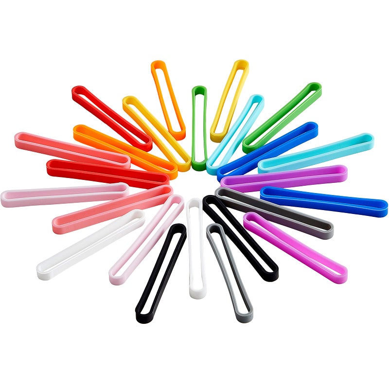 Shappy 36 Pieces 3 Inches Silicone Rubber Bands Elastic Rubber Wrapping Bands Assorted Color Band for Wallet Card Wrist Cooking Boxes Wraps Office Outdoor Notebook Packing Gift (Multi Color) - Image 1