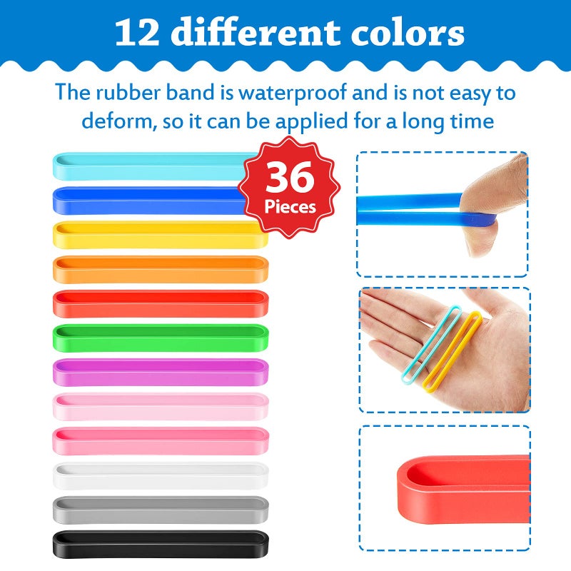 Shappy 36 Pieces 3 Inches Silicone Rubber Bands Elastic Rubber Wrapping Bands Assorted Color Band for Wallet Card Wrist Cooking Boxes Wraps Office Outdoor Notebook Packing Gift (Multi Color) - Image 2