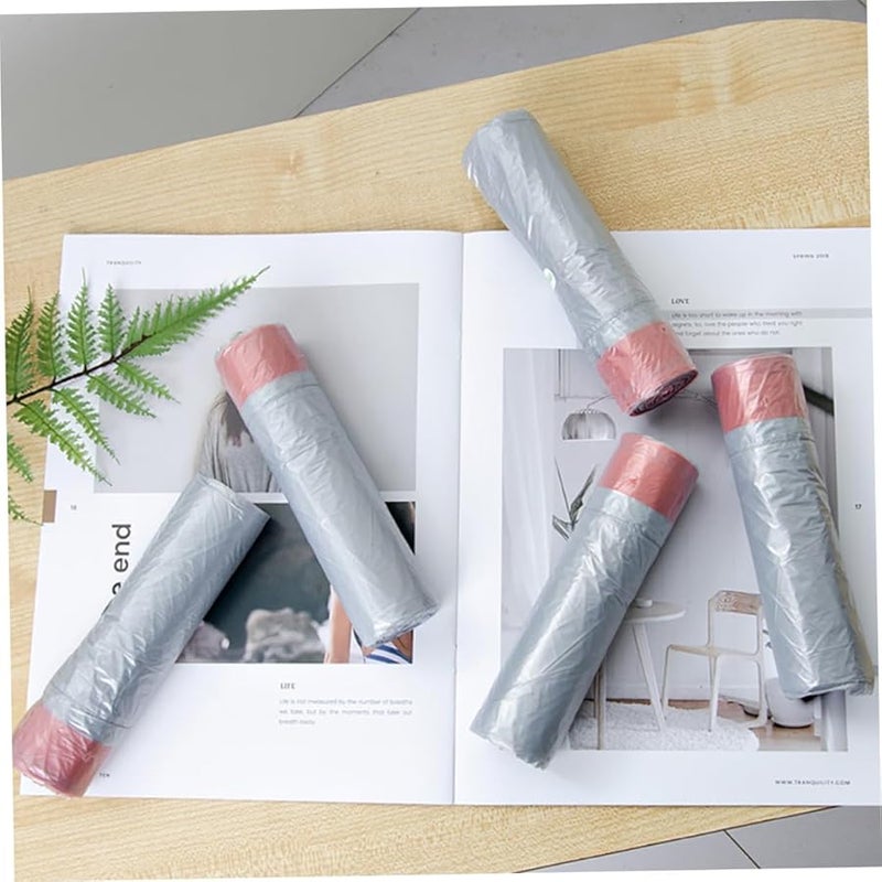 5 لفات إضافية قوية جدًا من أكياس القمامة ذات رباط السحب، أكياس سميكة من البولي إيثيلين للتخلص من نفايات المطبخ، ألوان عشوائية - Image 2